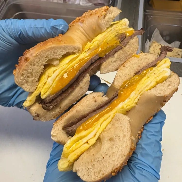 #5 Sandwich Steak, Egg, Cheddar Cheese.