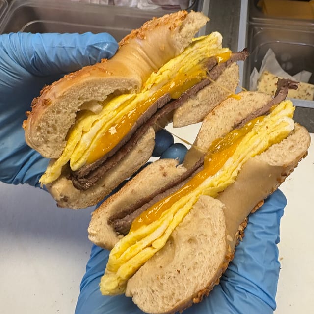#5 Sandwich Steak, Egg, Cheddar Cheese.